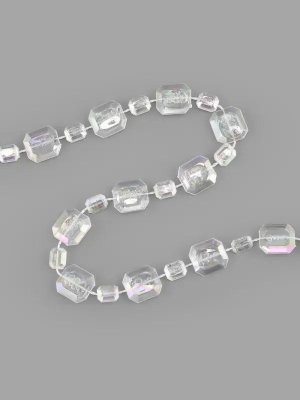 Бусины на нитях, с голографией, 9&plusmn;1 м, прозрачные