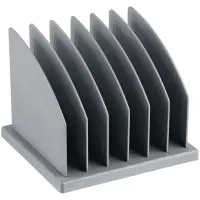 Лоток-сортер для журналов и бумаг сборный, 6 отделений, серый