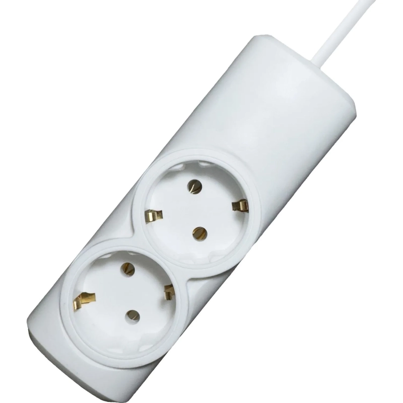 Удлинитель PROGIX PG210 2р/2м/2,2кВт/10А заземление, белый, ПВС 3х0.75