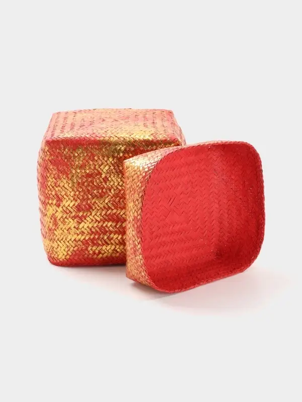 Корзинка плетёная &laquo;Голден&raquo;, 25&times;25&times;30 см, розовая