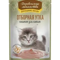 Влажный корм для котят &laquo;Деревенские лакомства&raquo;, отборная утка паштет, пауч, 70 г