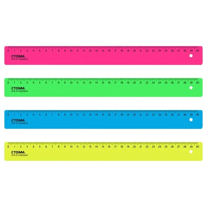 Линейка 30 см Стамм Neon, пластиковая, непрозрачная, неоновые цвета, европодвес, микс (цена за 1 шт.) Линейка 30 см Стамм Neon, пластиковая, непрозрачная, неоновые цвета, европодвес, микс (цена за 1 шт.)