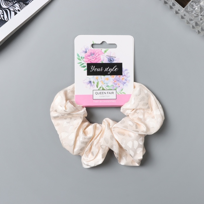 Резинка для волос Резинка для волос "Орбита" орнамент пятна, 10 см, молочный