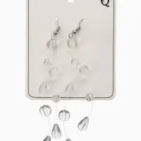 Серьги на леске "Капля росы", веточка, цвет белый в серебре