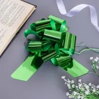 Подарочный бант-шар №5, для упаковки подарков, металлик зелёный