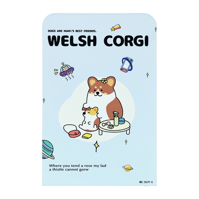 Подставки для книг "Собачки", 2 штуки, голубые