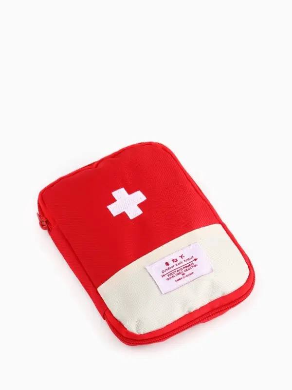 Косметичка-аптечка походная на молнии, с отделами, на подкладке, алая