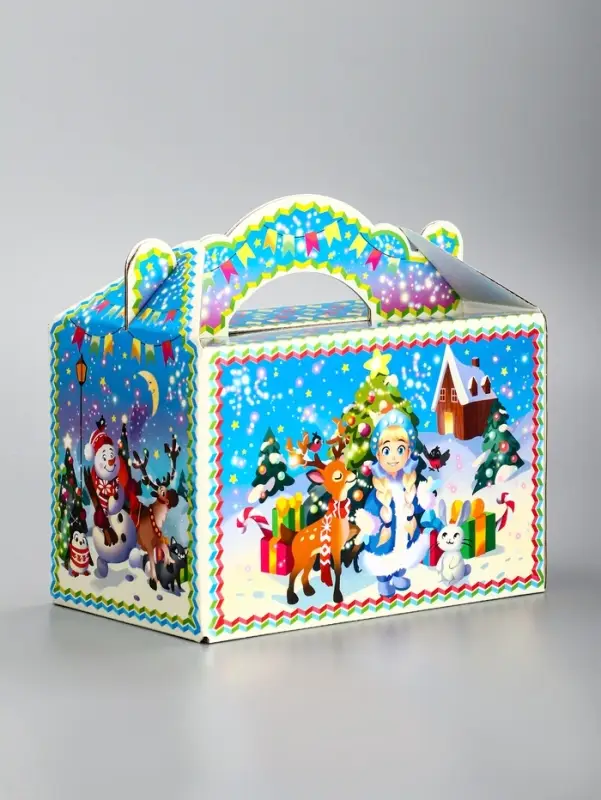 Подарочная новогодняя коробка &laquo;Яркий Новый год&raquo;, Чемоданчик средний 20&times;12&times;19 см