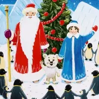 Подарочная новогодняя коробка «Пингвины», для сладких подарков, 16.8×7×25 см