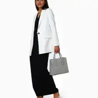 Сумка женская тоут TEXTURA на молнии, 29&times;10&times;25 см, однотонная, серая