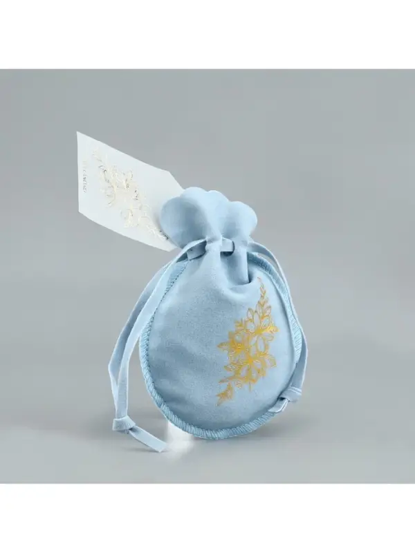 Мешочек подарочный замшевый &laquo;Цветы&raquo;, тиснение, 9&times;12 см &plusmn; 1.5 см