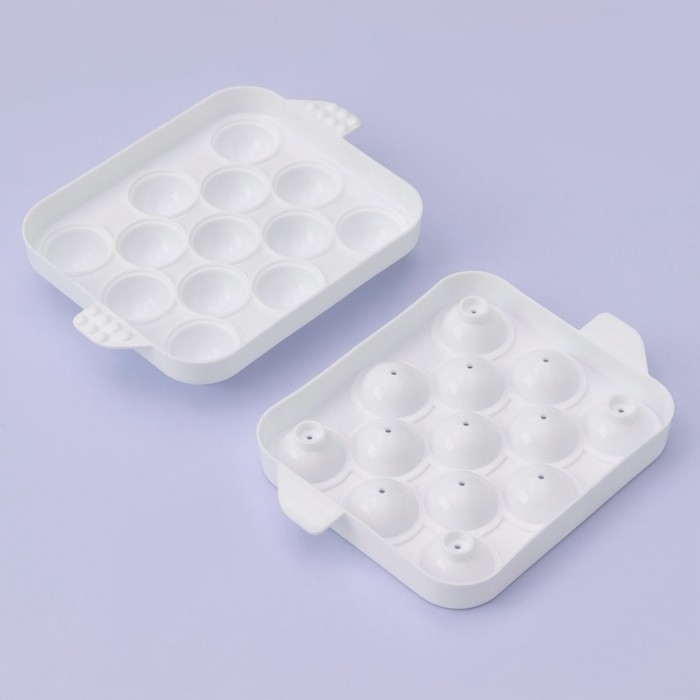 Форма для льда «Сфера», 16×12 см, 13 ячеек, цвет белый Форма для льда «Сфера», 16×12 см, 13 ячеек, цвет белый