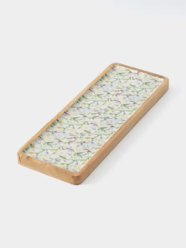 Блюдо прямоугольное &laquo;Оттенки сирени&raquo;, 41&times;15 см, дерево манго