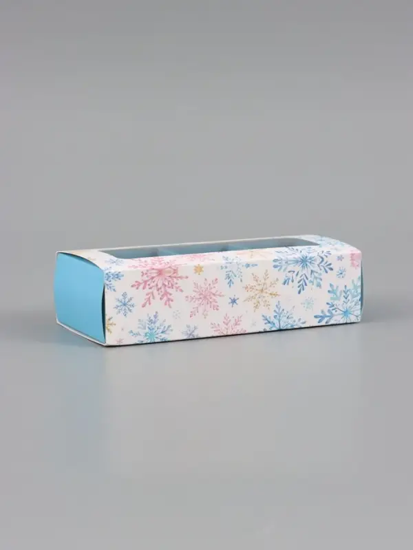 Коробка для 3 конфет &laquo;Снежинки&raquo;, 13.3&times;3.3&times;5.8 см