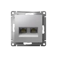 Розетка ATLASDESIGN двойная компьютерная RJ45+RJ45 категория 5E механизм алюминий