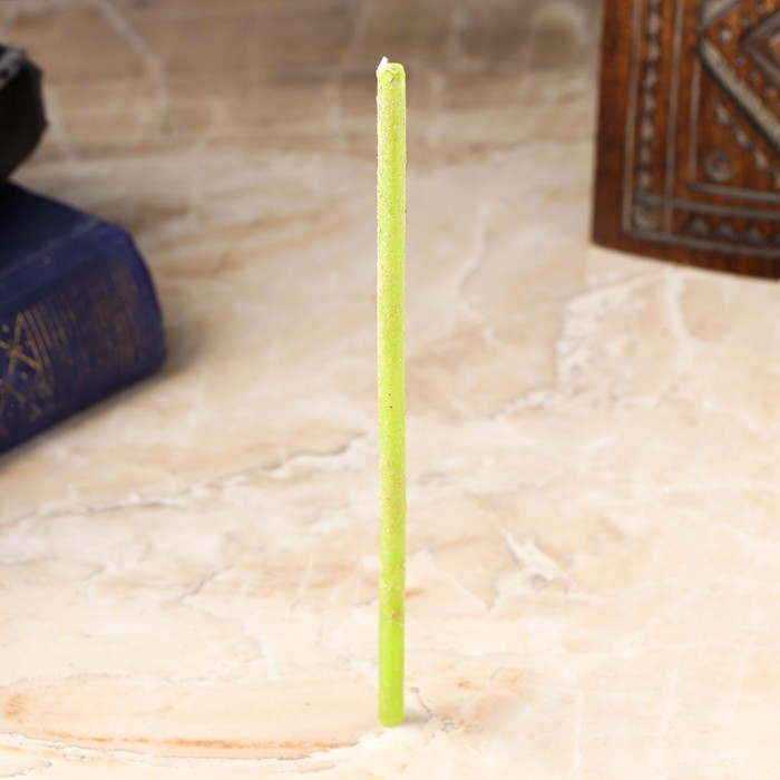 Свеча магическая восковая  Свеча магическая восковая "Укрепление здоровья", с эвкалиптом, 16х0,6 см, зеленый