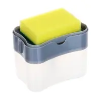 VETTA Дозатор для моющего средства с губкой, пластик, 14x9x11 см, серый