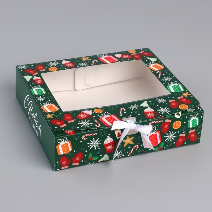 Коробка новогодняя складная «Новогодняя» 20 х18 х 5 см, Новый год Коробка новогодняя складная «Новогодняя» 20 х18 х 5 см, Новый год