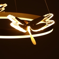 Люстра "Стрекоза" LED 48Вт 3000-6000К золото 52х52х80 см BayerLux