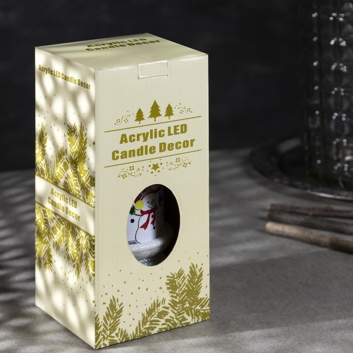 Светодиодная фигура «Свеча со снеговиком» 10 × 23 × 10 см, пластик, батарейки ААх3 (не в комплекте), свечение RGB Светодиодная фигура «Свеча со снеговиком» 10 × 23 × 10 см, пластик, батарейки ААх3 (не в комплекте), свечение RGB