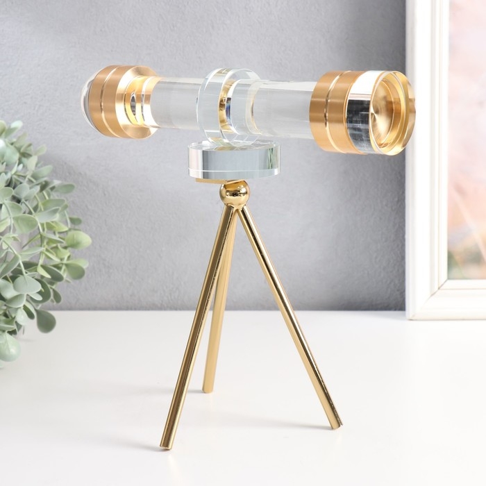 Сувенир стекло, металл  Сувенир стекло, металл "Подзорная труба" 24х14х25 см