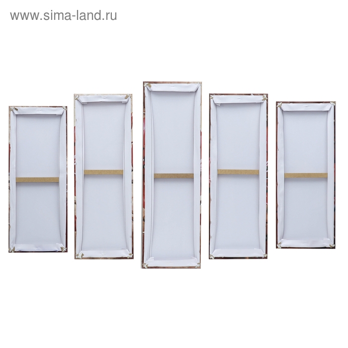 Картина модульная на подрамнике "Красные цветы" 125х80 см (2-25х63, 2-25х70, 1-25х80)