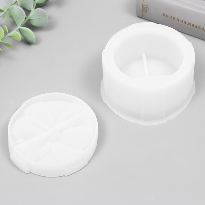 Молд силикон Молд силикон "Шкатулка - бантик круглая" с крышкой 9,8х9,8х6,9 см