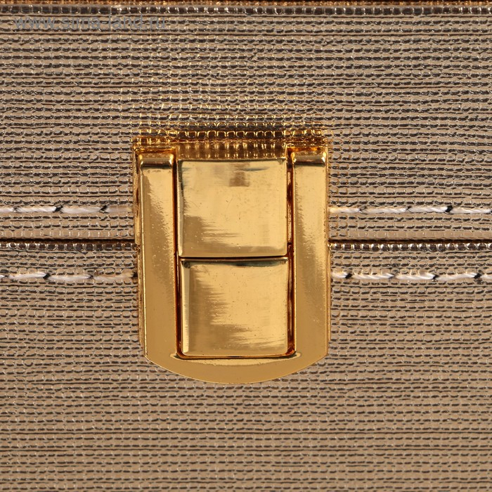 Шкатулка кожзам под часы 10 отделений "Космос. Золото" 8х25,5х20 см