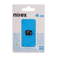 Карта памяти Mirex microSD, 4 Гб, SDHC, класс 4