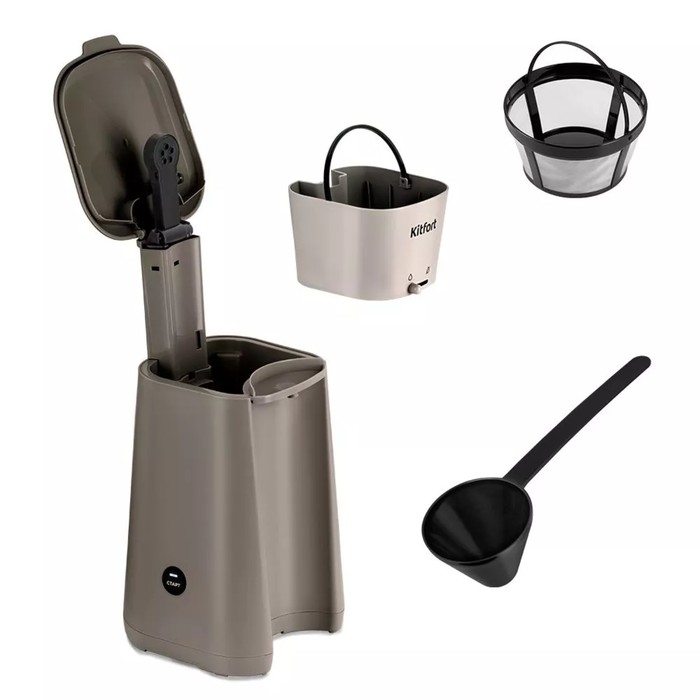 Кофеварка Kitfort КТ-7252-1, капельная, 700 Вт, 0.35 л, тёмно-серая Кофеварка Kitfort КТ-7252-1, капельная, 700 Вт, 0.35 л, тёмно-серая