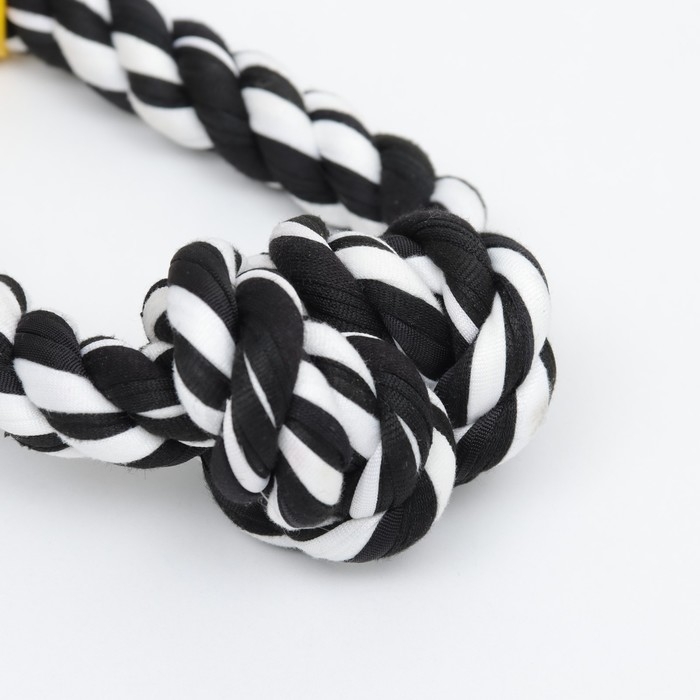 Игрушка канатная Игрушка канатная "Восьмёрка с кольцами", до 28 см, до 115 г, чёрно-жёлтая серия