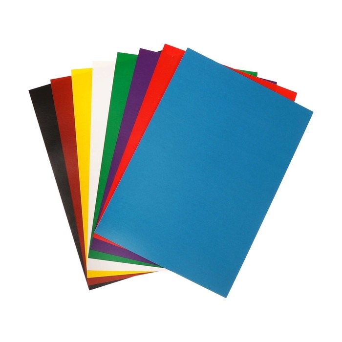 Картон цветной двусторонний А4, 8 листов, 8 цветов,  Картон цветной двусторонний А4, 8 листов, 8 цветов, "Лисичка", мелованный 240 г/м2, в папке