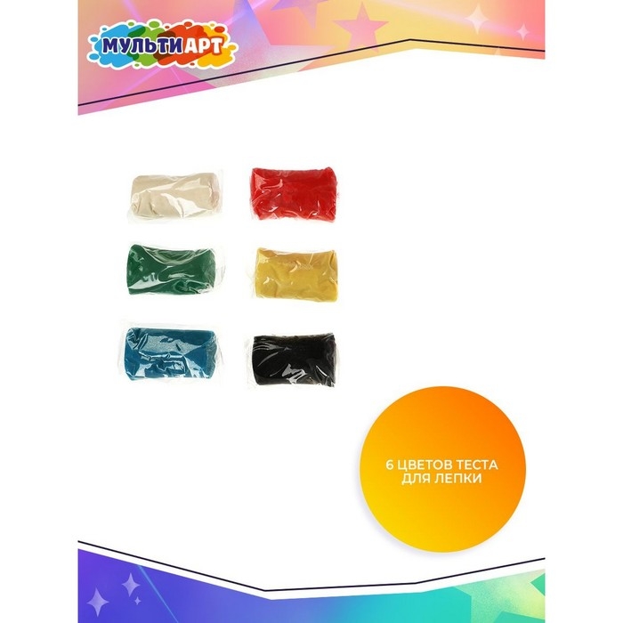 Тесто для лепки «Буба», 6 цветов, 6 формочек Тесто для лепки «Буба», 6 цветов, 6 формочек