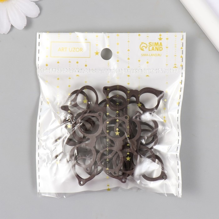 Декор для творчества дерево Декор для творчества дерево "Очки" набор 15 шт 1,7х4 см