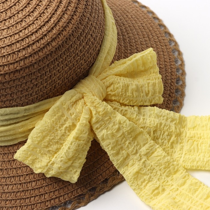 Шляпа для девочки Шляпа для девочки "Принцесса" MINAKU, р-р 52, цв.светло-коричневый