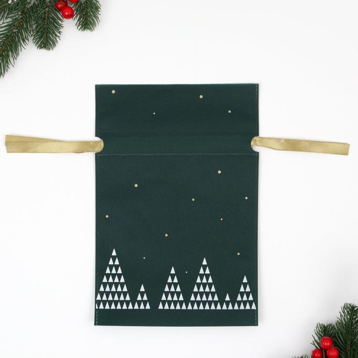 Новый год. Мешок подарочный Новый год. Мешок подарочный "Волшебный лес" зелёный, 20 x 30 см