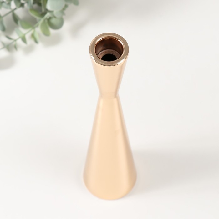 Подсвечник металл на 1 свечу  Подсвечник металл на 1 свечу "Песочные часы" d=3 см золото 6х27 cм