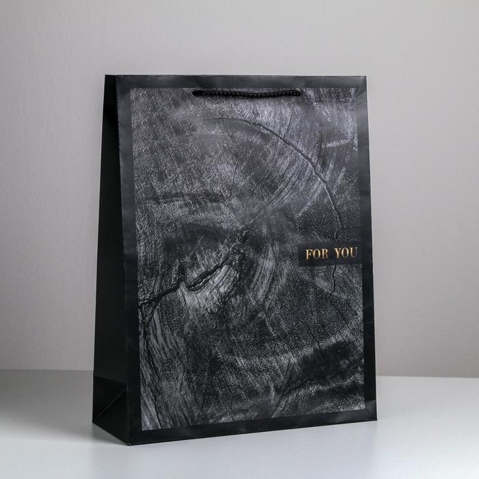 Пакет подарочный ламинированный вертикальный, упаковка, Wood style, L 31 х 40 х 11,5 см