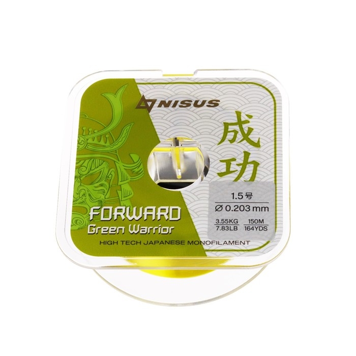 Леска NISUS FORWARD Warrior, диаметр 0.203 мм, тест 3.55 кг, 150 м, зелёная Леска NISUS FORWARD Warrior, диаметр 0.203 мм, тест 3.55 кг, 150 м, зелёная