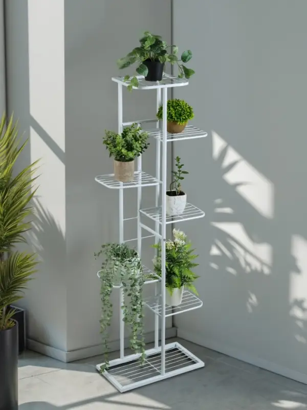 Подставка для цветов Greengo, 7 полок, 43&times;22&times;126 см, напольная, металл, белая