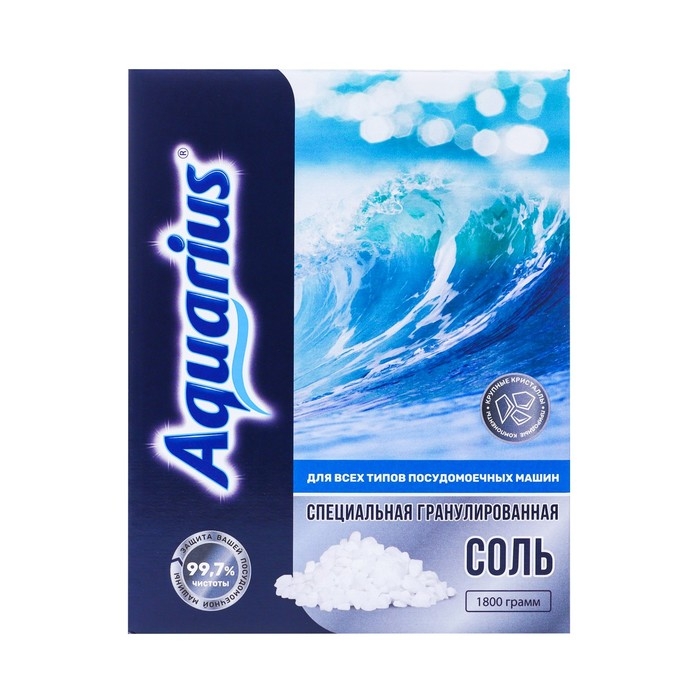 Соль для посудомоечных машин  Соль для посудомоечных машин "Aquarius" гранулированная 1800 г