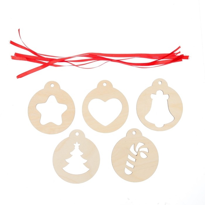 Набор для творчества «Роспись по дереву» 5 шт., с ленточкой Набор для творчества «Роспись по дереву» 5 шт., с ленточкой