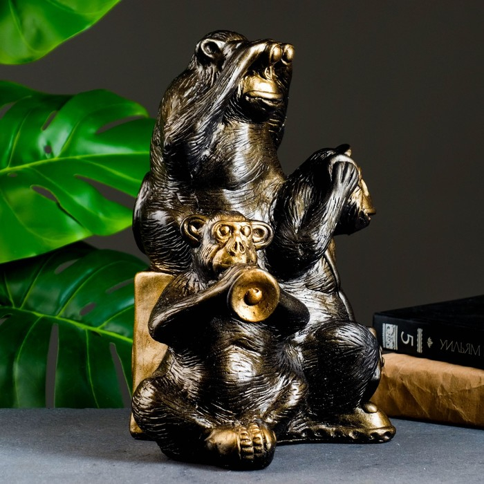 Копилка Копилка "Обезьяны: всё слышу, всё вижу, всё скажу" бронза, 30см