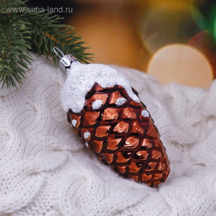 Ёлочная игрушка Ёлочная игрушка "Шишка кедровая" h-9 см микс