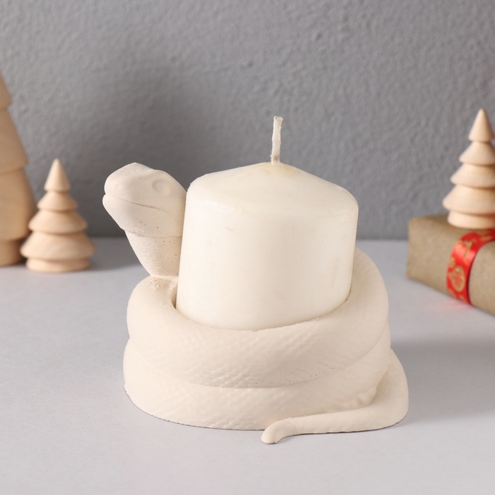 Подсвечник Подсвечник "Змея" крученая 8*10*6 см белый