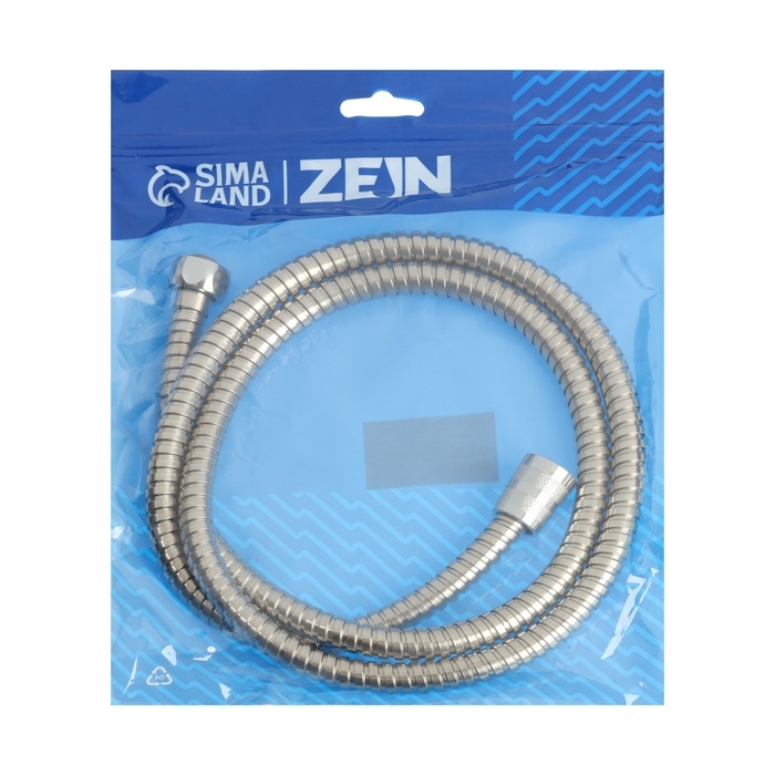 Душевой шланг ZEIN Z48PS, 150 см, цинковые гайки 1/2 Душевой шланг ZEIN Z48PS, 150 см, цинковые гайки 1/2", латунная втулка, нержавеющая сталь