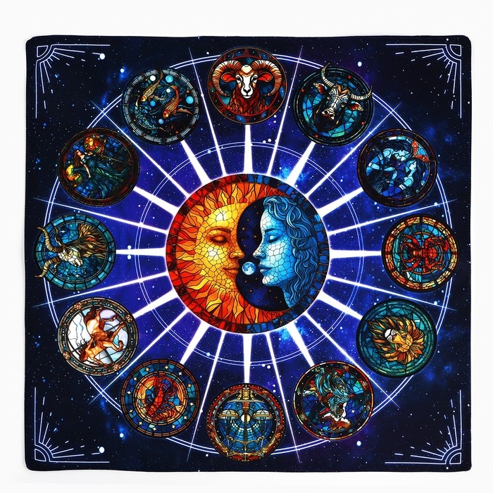 Скатерть для гадания на Хэллоуин «Созвездие», 50х50 см Скатерть для гадания на Хэллоуин «Созвездие», 50х50 см