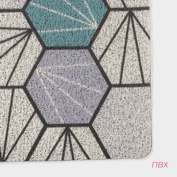 Коврик придверный грязезащитный Доляна «Грани», 80×120 см, цвет серо-зелёный Коврик придверный грязезащитный Доляна «Грани», 80×120 см, цвет серо-зелёный