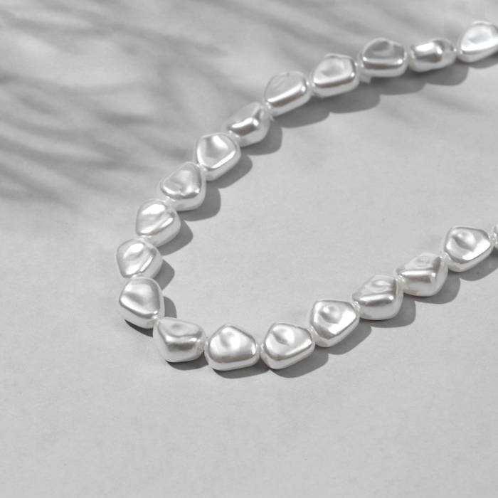 Бусины пластиковые на нити «Жемчуг» 8×7 мм, (набор 150 шт.), цвет белый Бусины пластиковые на нити «Жемчуг» 8×7 мм, (набор 150 шт.), цвет белый