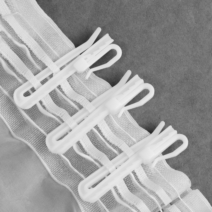 Крючок для штор, регулируемый, 7 × 2,3 × 0,5 см, 10 шт, цвет белый Крючок для штор, регулируемый, 7 × 2,3 × 0,5 см, 10 шт, цвет белый